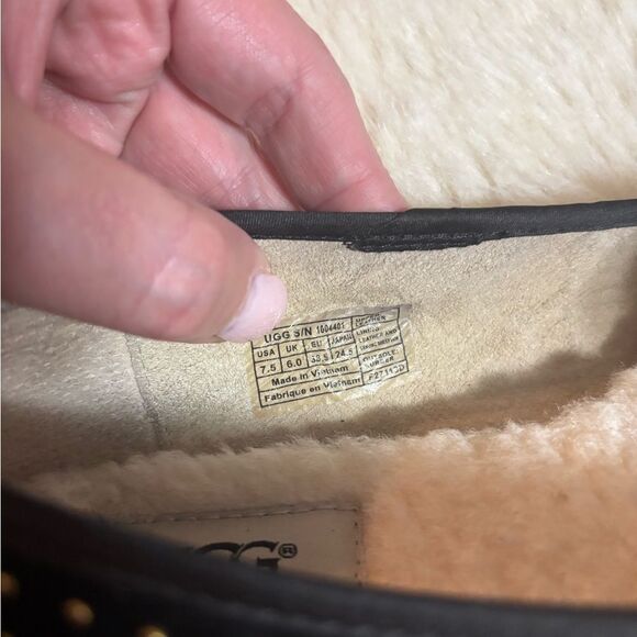 UGG Black and Gold Flats with Elegant Studs - Picture 3 of 7